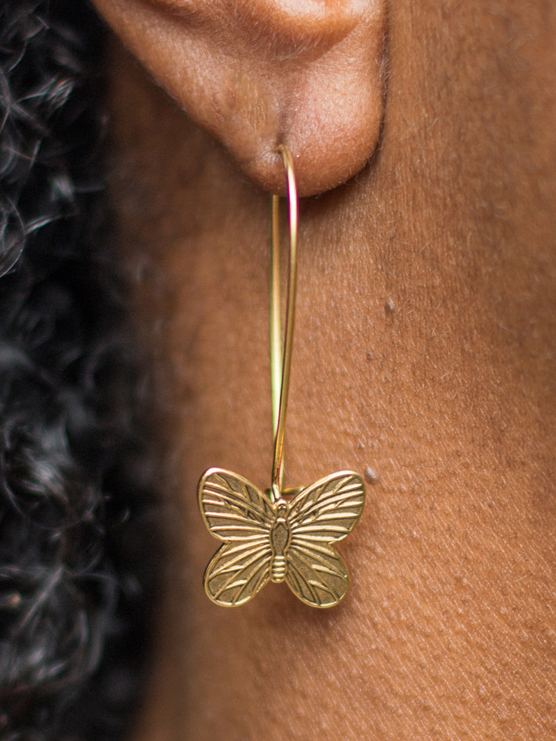 Rosey Disc Gold Drop Earrings | Stylish Drop Earrings | CaratLane